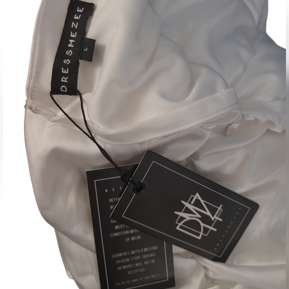 White Rhinestones Mini Dress Size Large - Picture 5 of 5